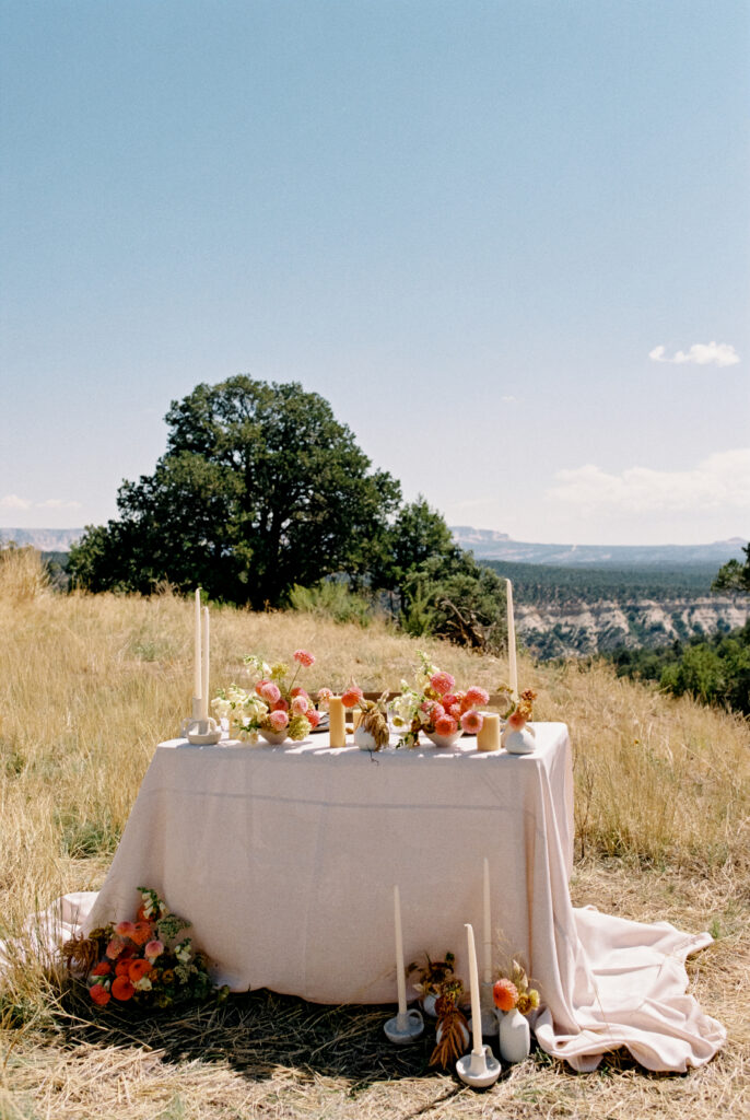 sweetheart table set up for a wedding in utah 